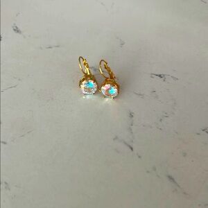 Elegant Gold and Iridescent Earrings